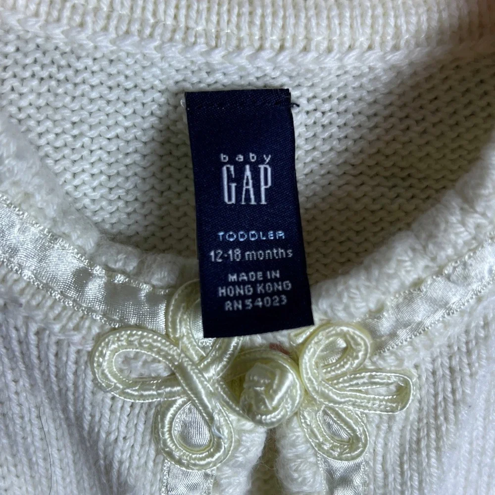 Baby Gap Knit Cardigan Vintage 90s Girls 12-18 Months Coquette Cottagecore